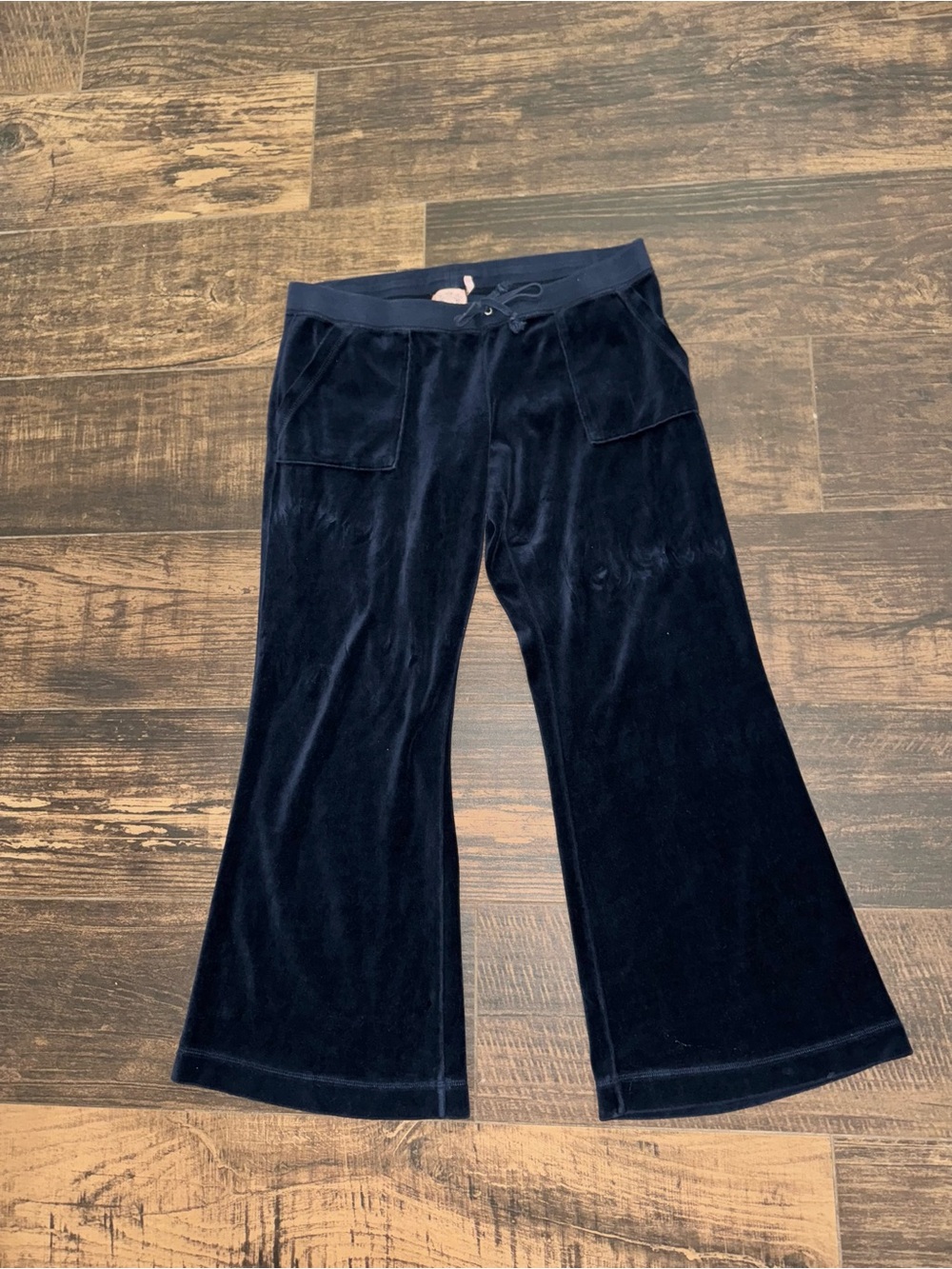 Juicy Couture Navy Velour Flared Track Pants